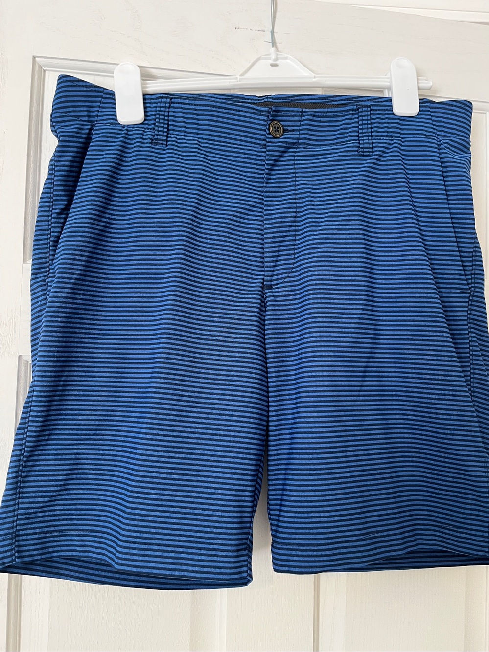 Under Armour Blue and Black Striped Performance Shorts